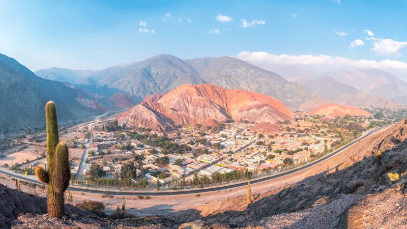 panoramic view of purmamarca native town in northern argentina